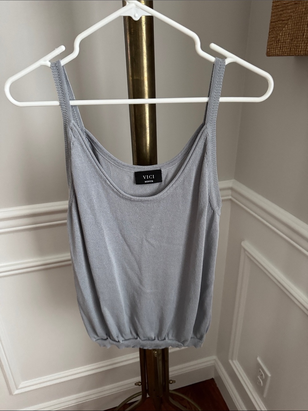 VICI Light Gray Scoop Neck Tank Top
